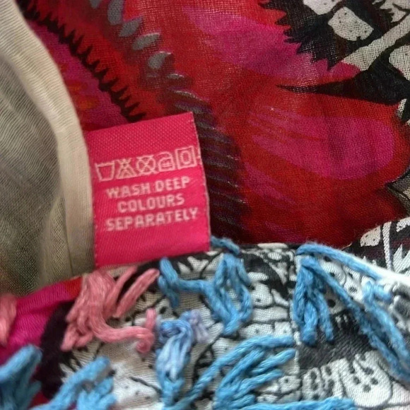 Raj Women's Hand Embroidered Floral Paisley Tunic Dress Beach Cover Up Medium - Picture 11 of 14